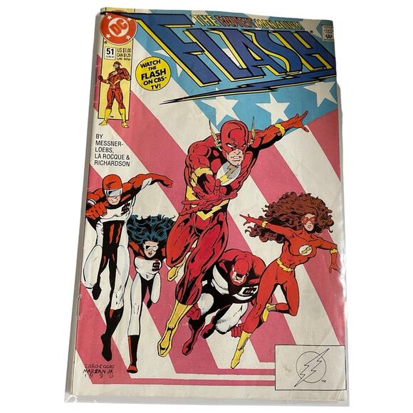 The Flash #51 DC Comics Jan 1991 Wally West Justice League Cover - Picture 1 of 2